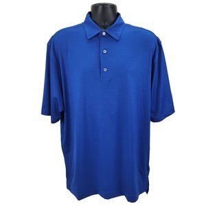 FOOTJOY Polo‎ Shirt Men's Large Golf Blue Stretch Wicking UV - Wolf Hollow GC